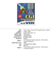 book Teach Yourself - CGI Programming in a Week