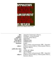 book Opposition Government in Mexico