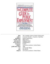 book The Complete Guide to Public Employment