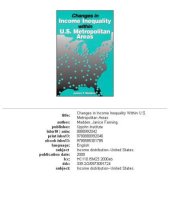 book Changes in Income Inequality Within U.S. Metropolitan Areas