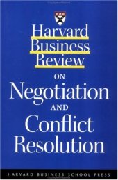 book Harvard business review on negotiation and conflict resolution