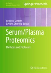 book Serum/Plasma Proteomics: Methods and Protocols