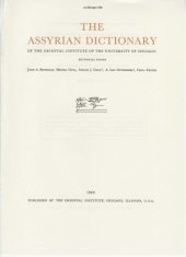 book The Assyrian dictionary of the Oriental Institute of the University of Chicago: 17 1 - SHIN 1