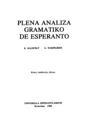 book Plena analiza gramatiko de Esperanto