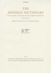 book The Assyrian dictionary of the Oriental Institute of the University of Chicago: 10 2 - M 2