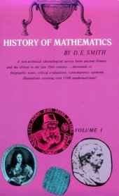 book History of Mathematics, Vol. I (General Survey of the History of Elementary Mathematics)