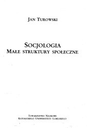 book Socjologia: małe struktury społeczne