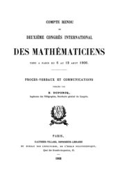 book Compte-rendu du deuxième congrès international des mathématiciens, tenu à Paris du 6 au 12 août 1900. Procès-verbaux et communications