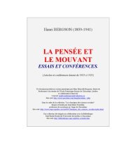 book La pensée et le mouvant : essais et conférences