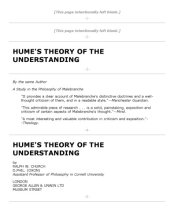 book Hume's Theory of the Understanding