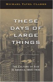 book These Days of Large Things: The Culture of Size in America, 1865-1930