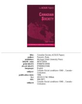 book Canadian Society (Acsus Papers)