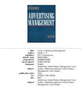 book Cases in Advertising Management