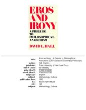 book Eros and Irony: A Prelude to Philosophical Anarchism