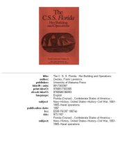 book The C.S.S. Florida: Her Building and Operations