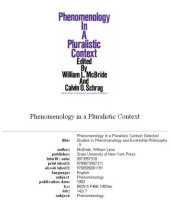 book Phenomenology in a Pluralistic Context