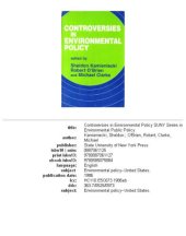 book Controversies in Environmental Policy