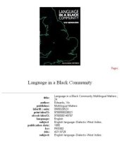 book Language in a Black Community (Multilingual Matters)