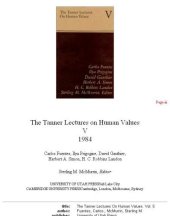 book Tanner Lectures Vol 5 (Tanner Lectures on Human Values)