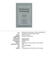 book Evolutionary Archaeology: Theory and Application (Foundations of Archaeological Inquiry)