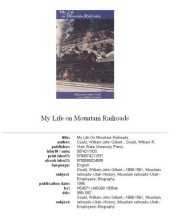 book My Life On Mountain Railroads