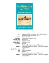 book California in 1792: A Spanish Naval Visit (American Exploration & Travel Series)