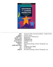 book Groupwork with Learning Disabilities: Creative Drama (Practical activities manuals)