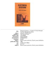 book Electrical Systems: A Guide for Facility Managers