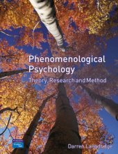 book Phenomenological Psychology: Theory, Research and Method