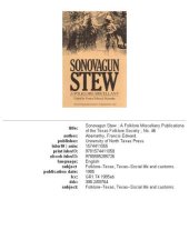 book Sonovagun Stew: A Folklore Miscellany (Publications of the Texas Folklore Society)