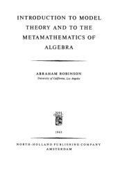 book Introduction to Model Theory and to the Metamathematics of Algebra