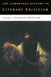 book The Cambridge History of Literary Criticism, Vol. 1: Classical Criticism