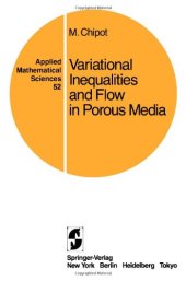 book Variational Inequalities and Flow in Porous Media