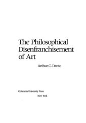 book The Philosophical Disenfranchisement of Art