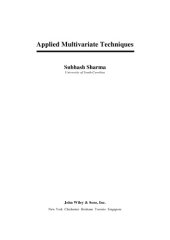 book Applied Multivariate Techniques