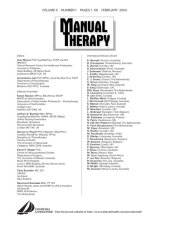 book Manual Therapy Journal - Volume 9, Issue 1, Pages 1-58 (February 2004)