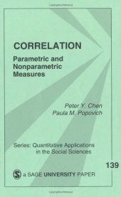 book Correlation: Parametric and Nonparametric Measures (Quantitative Applications in the Social Sciences)