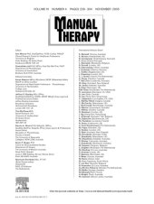 book Manual Therapy Journal - Volume 10, Issue 4, Pages 239-304 (November 2005)