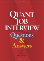 book Quant Job Interview Questions And Answers