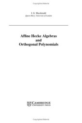 book Affine Hecke algebras and orthogonal polynomials