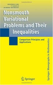 book Nonsmooth variational problems and their inequalities: comparison principles and applications