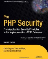 book Pro PHP Security: From Application Security Principles to the Implementation of XSS Defenses