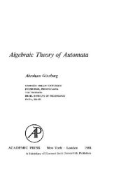 book Algebraic theory of automata