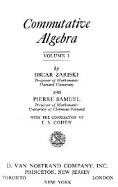 book Commutative Algebra Volume I 