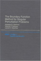 book The boundary function method for singular perturbation problems