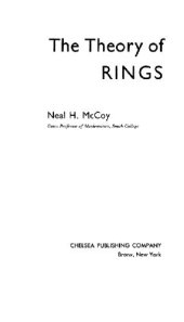 book The theory of rings