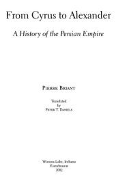 book From Cyrus to Alexander: A History of the Persian Empire