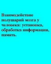 book Взаимодействие полушарий мозга у человека.Установка, обработка информации, память.