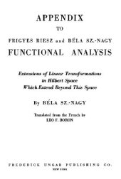 book Appendix to Frigyes Riesz and Bela Sz. -Nagy Functional Analysis... 