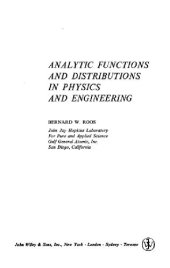 book Analytic functions and distributions in physics and engineering